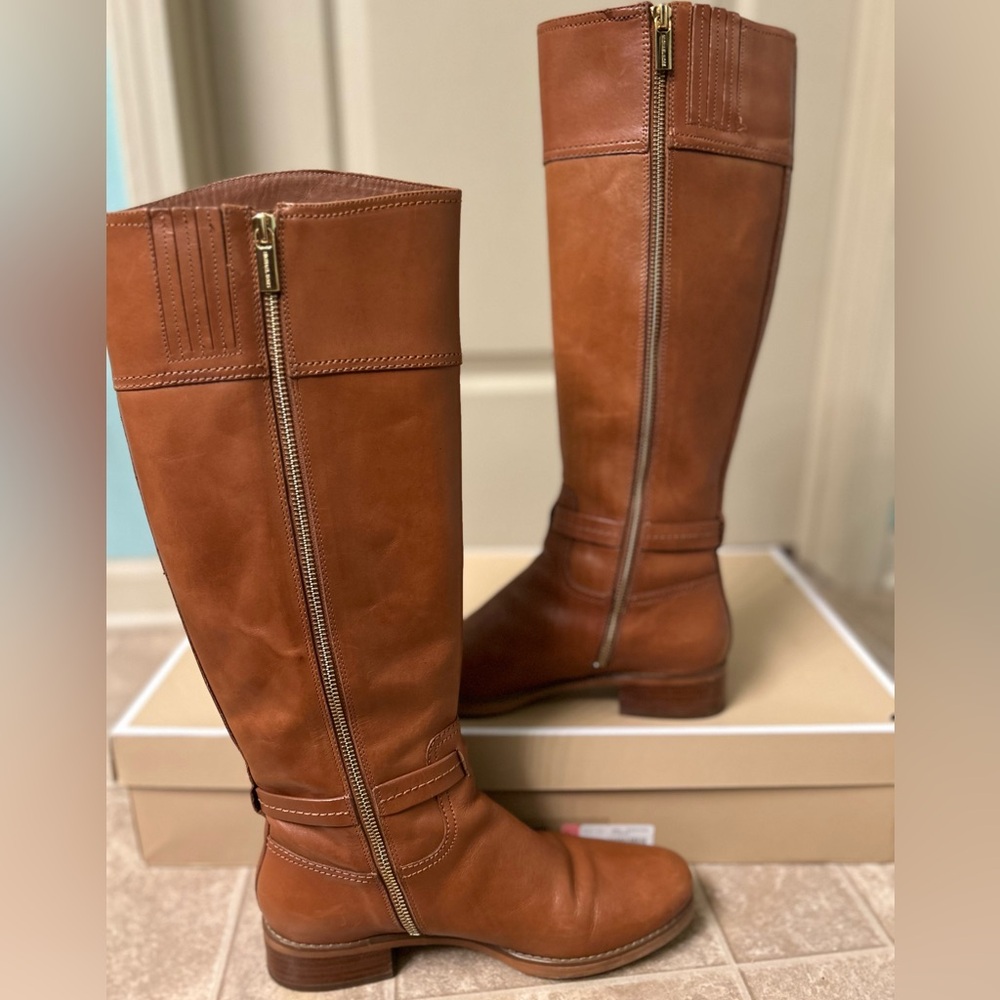 Michael Kors Tan Leather Riding Boots - Picture 8 of 16